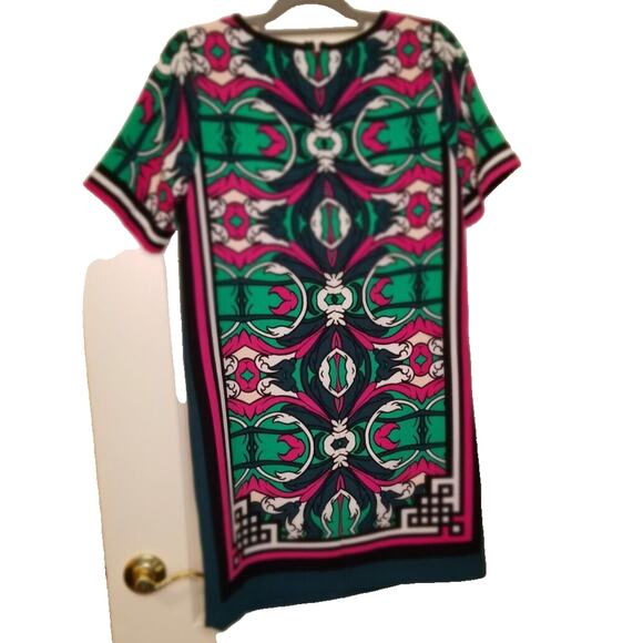 Gibson Latimer Career Casual Multicolor Mini Sheath Dress Short Sleeve Sz Small - Picture 2 of 6